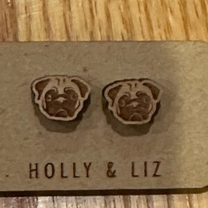 Brown Pug Earrings